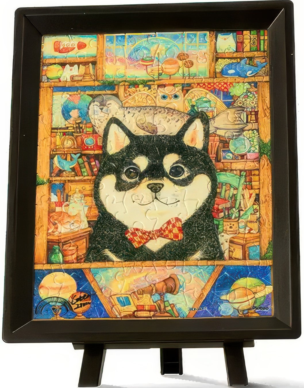 pintoo-q1099-cotton-lion---shiba-inu's-storage-room-80-pieces-puzzle-+-frame-set
