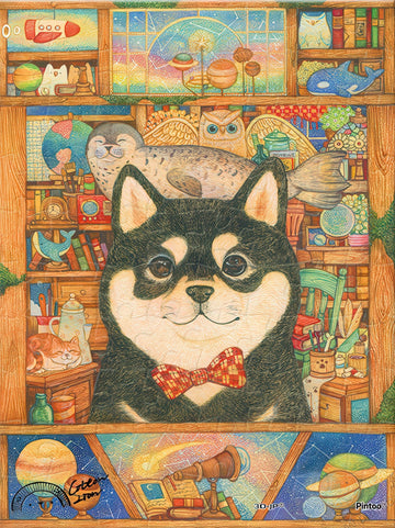 pintoo-q1172-cotton-lion---shiba-inu's-storage-room-80-pieces-puzzle-+-frame-set