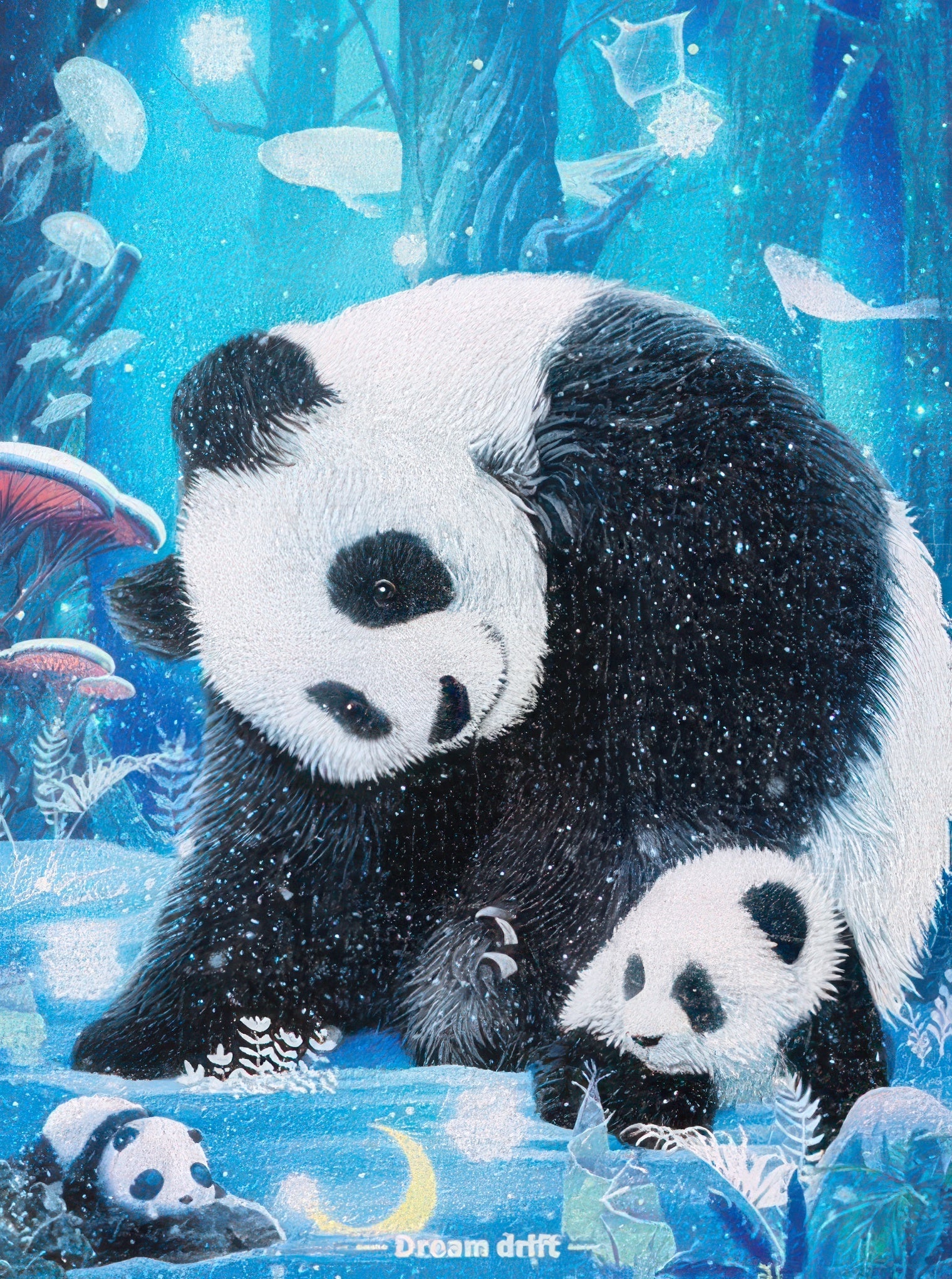 pintoo-q1174-lion-tycoon---dreamy-drift-series---giant-panda-80-pieces-puzzle-+-frame-set