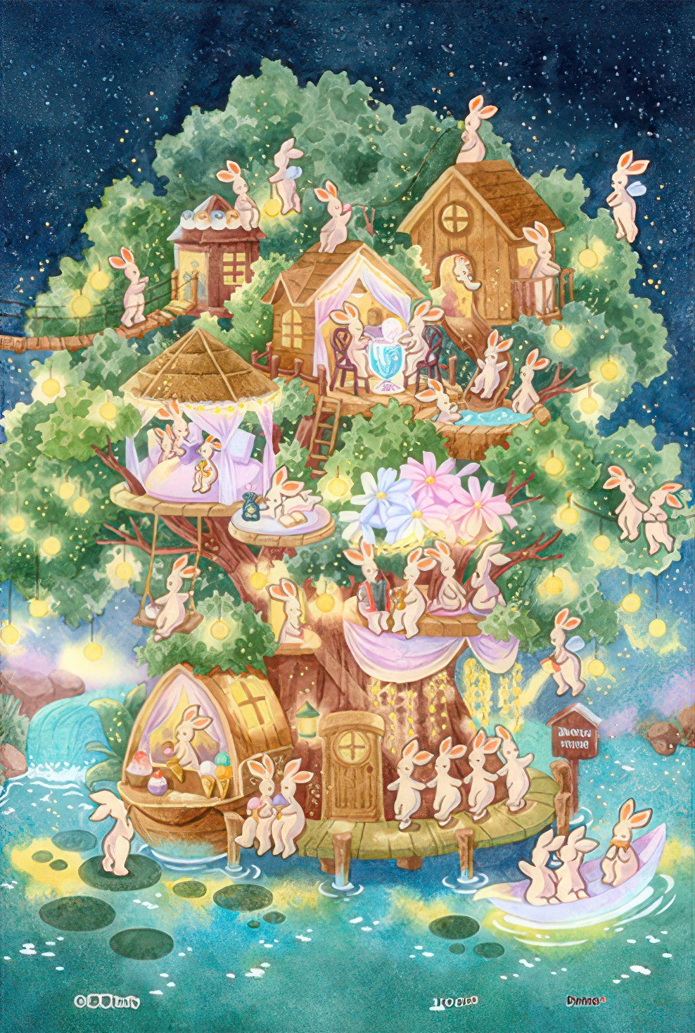 pintoo-q1187-tian-tian-emily---summer-night-water-house-160-pieces-jigsaw-puzzle