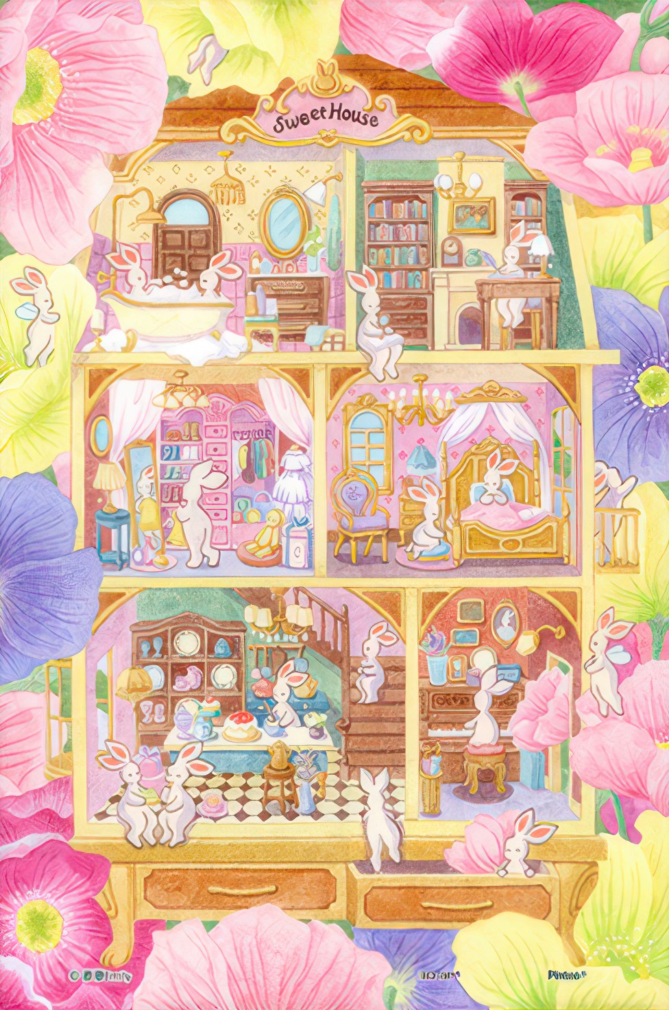 pintoo-q1188-tian-tian-emily---flower-valley-cabin-160-pieces-jigsaw-puzzle