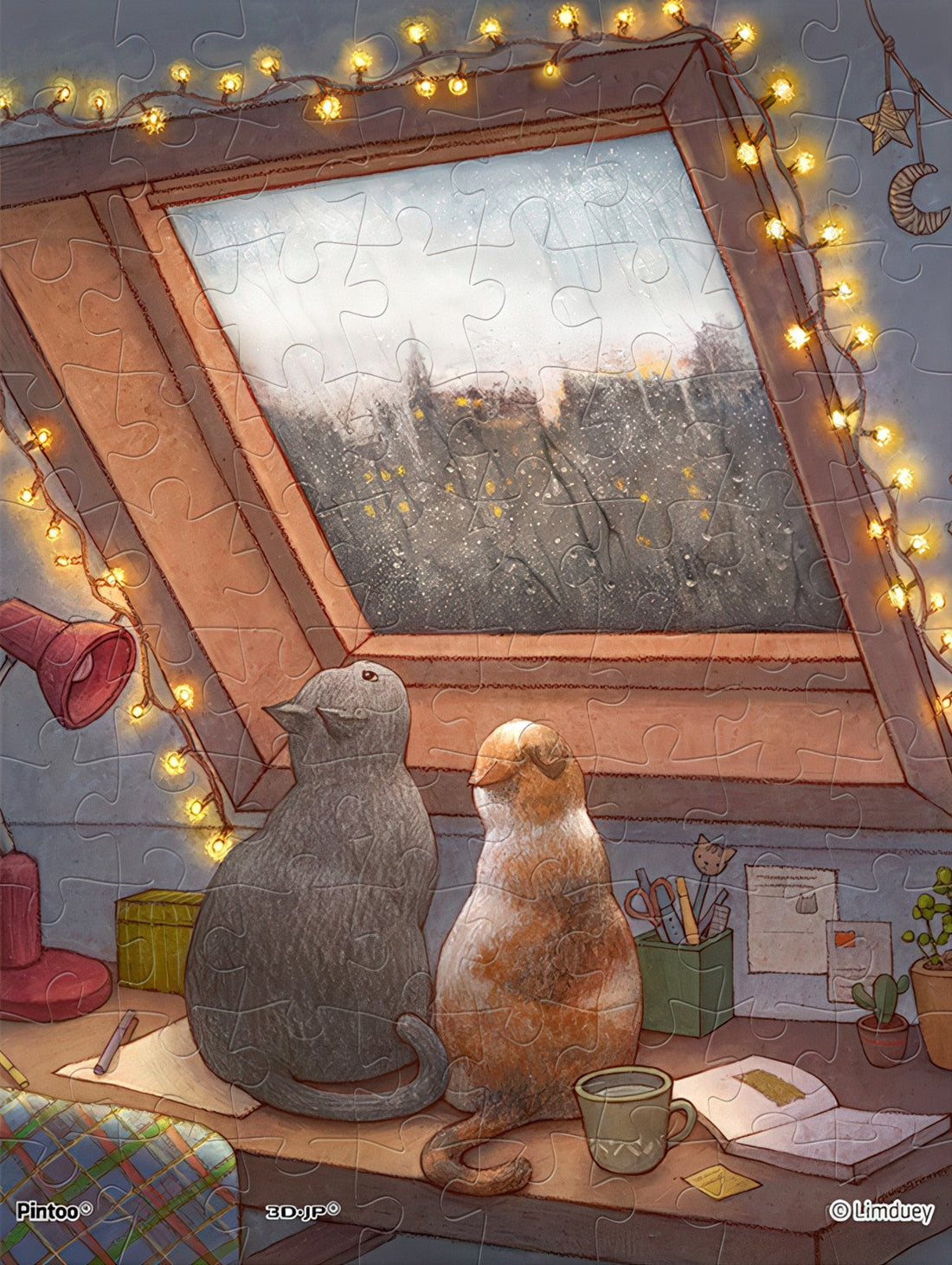 pintoo-q1201-limduey---rainy-day-80-pieces-puzzle-+-frame-set