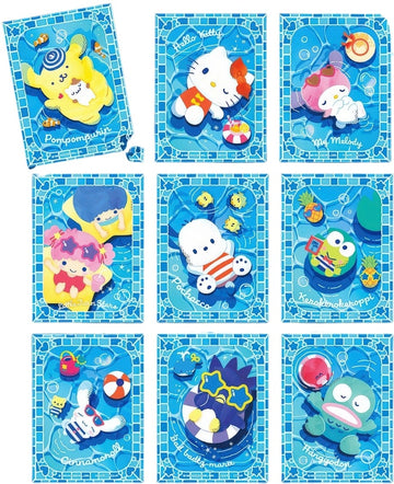 pintoo-q1247-sanrio-series---cool-summer-80-blind-box-10-puzzle-+-frame-set