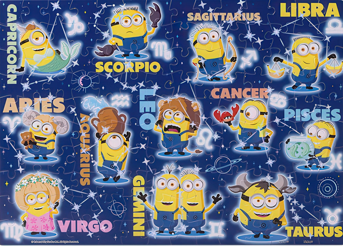 pintoo-t1218-minions---twelve-zodiac-big-eyed-cuties-140-pieces-kids-puzzle