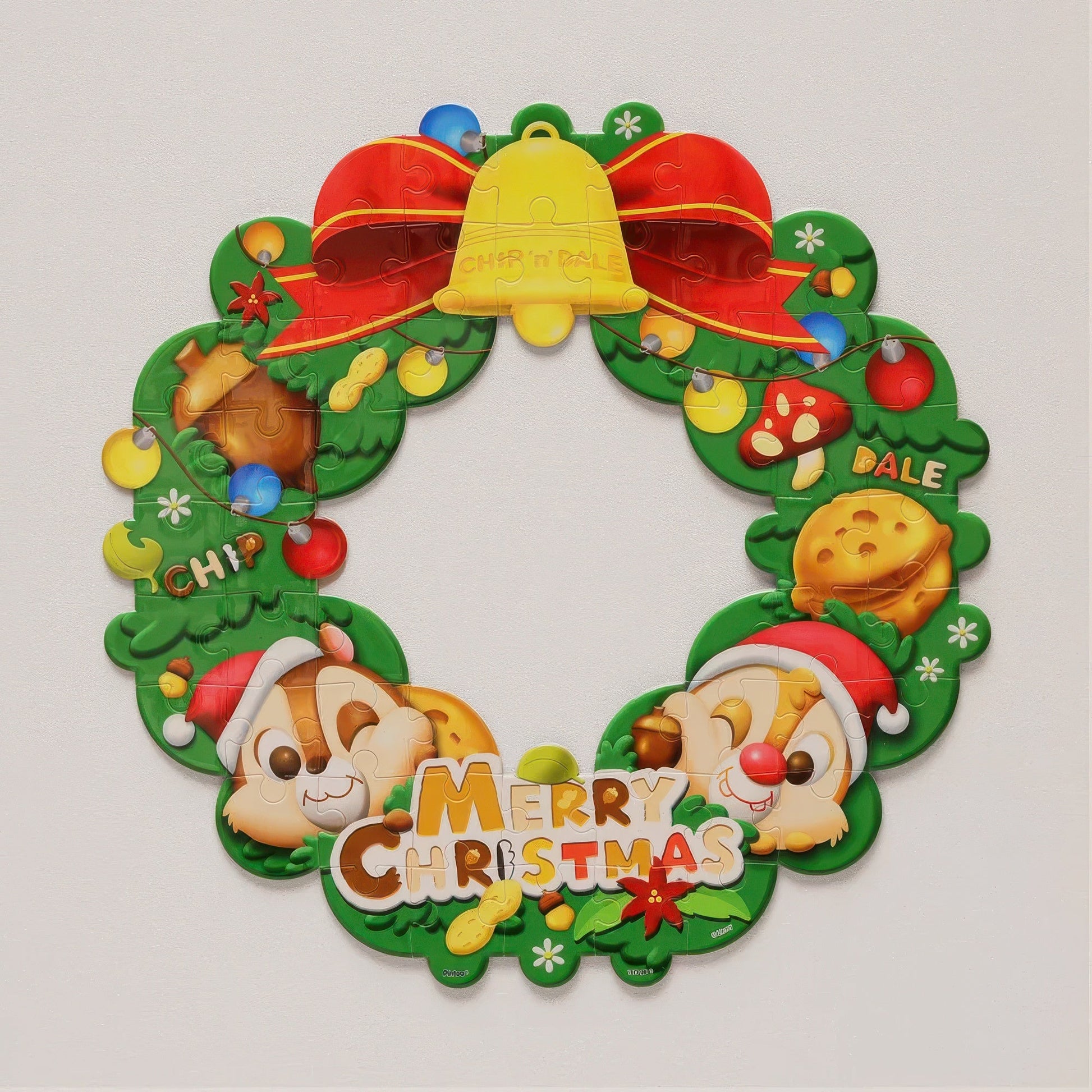 pintoo-ta1001-wreath-chip-dale-mistletoe-56-pieces-plastic-jigsaw-puzzle