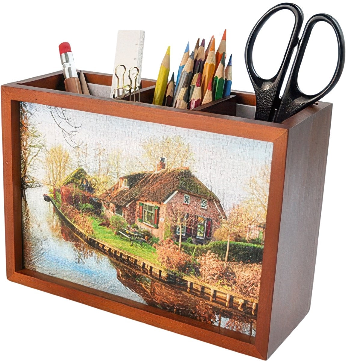 pintoo-w1062-showpiece-storage-frame-(dark-brown)-(for-18.3-x-12.8-cm)-puzzle-frame