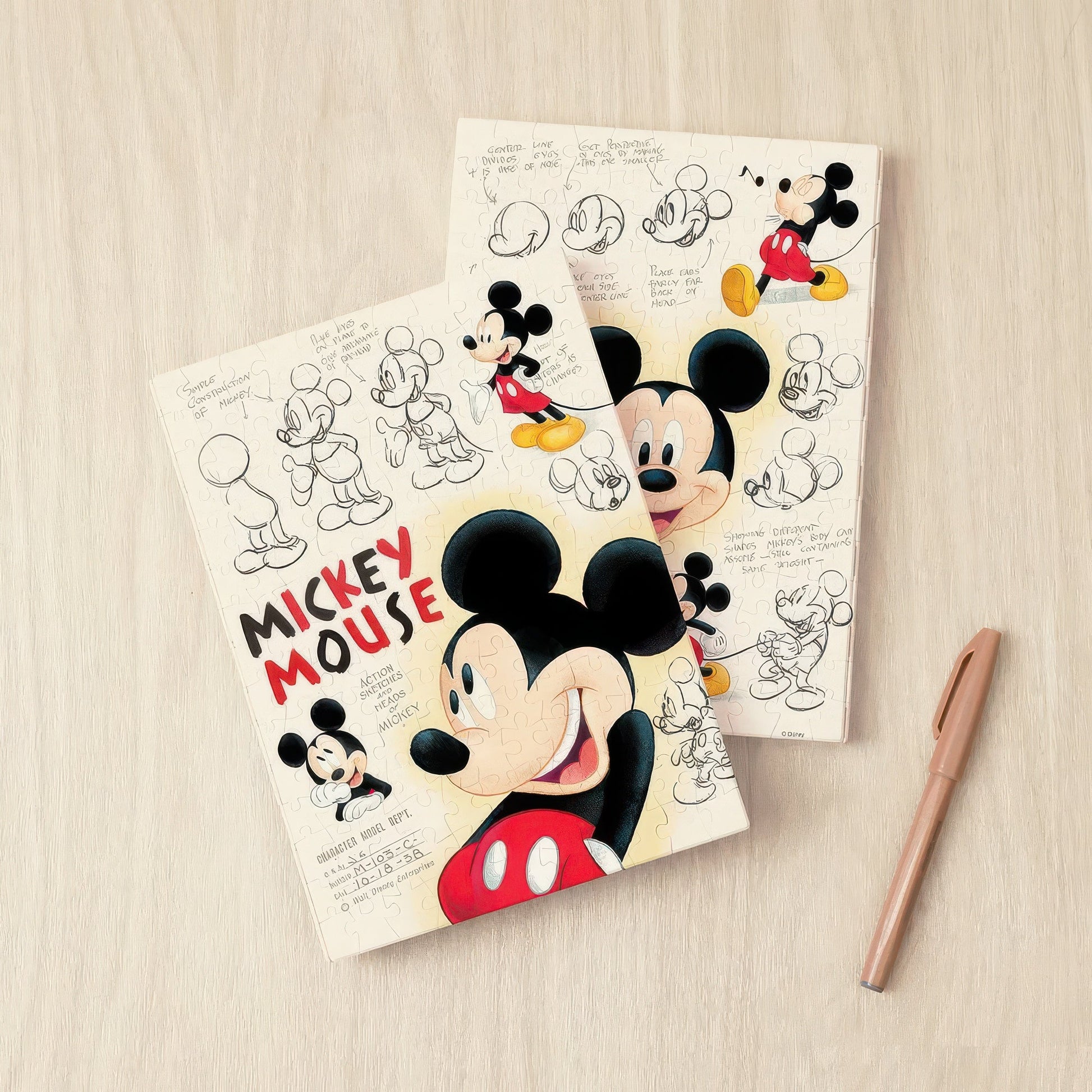 pintoo-ya1001-mickey-mouse-drawing-style-mickey-a5-329-pieces-plastic-book-cover-puzzle