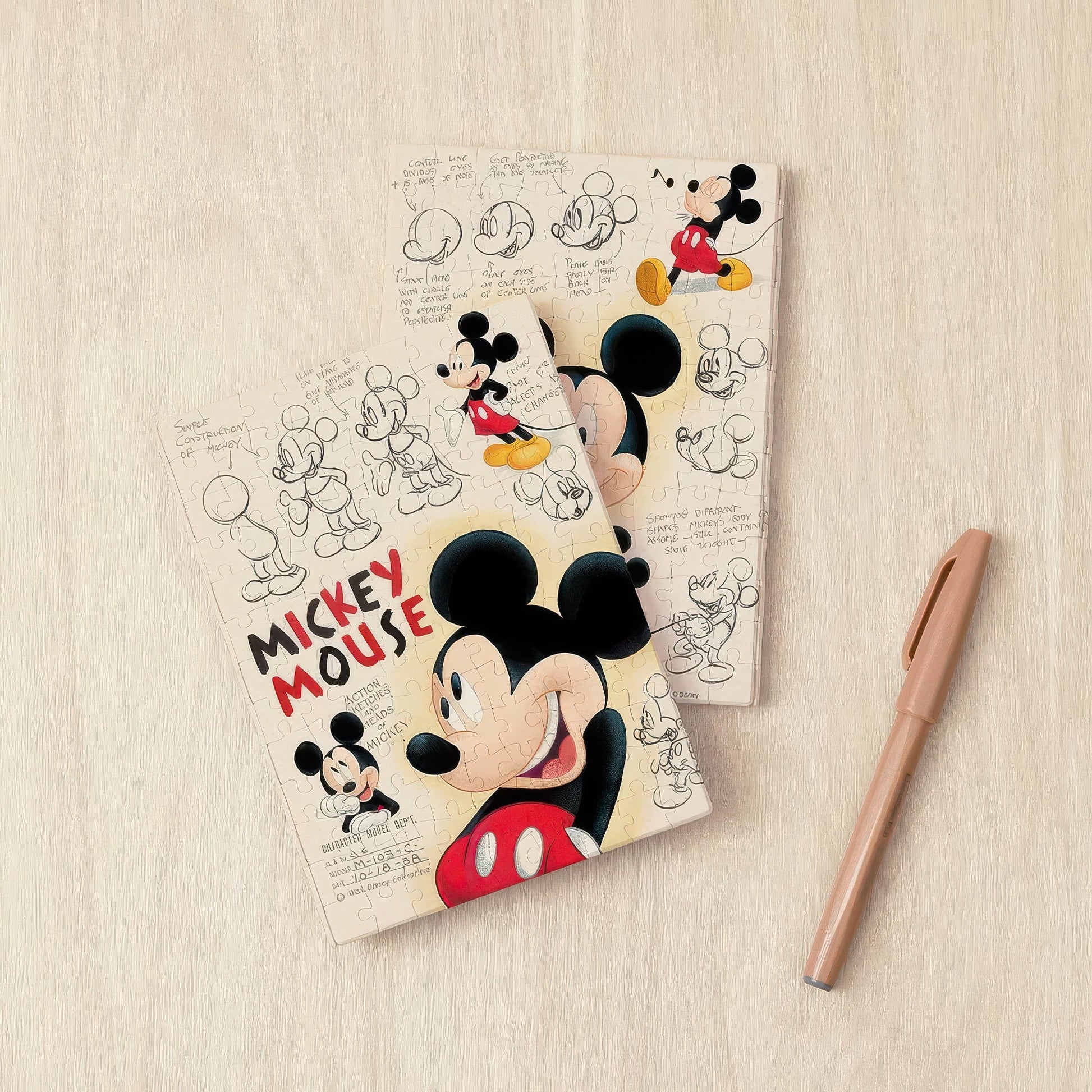 pintoo-yb1001-mickey-mouse-drawing-style-mickey-a6-233-pieces-plastic-book-cover-puzzle