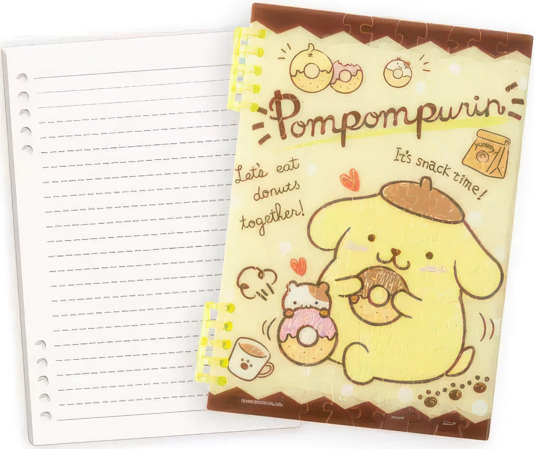 pintoo-ye1001-sanrio---superstar---pompompurin---chubby-donut-127-pieces-binder-cover-puzzle