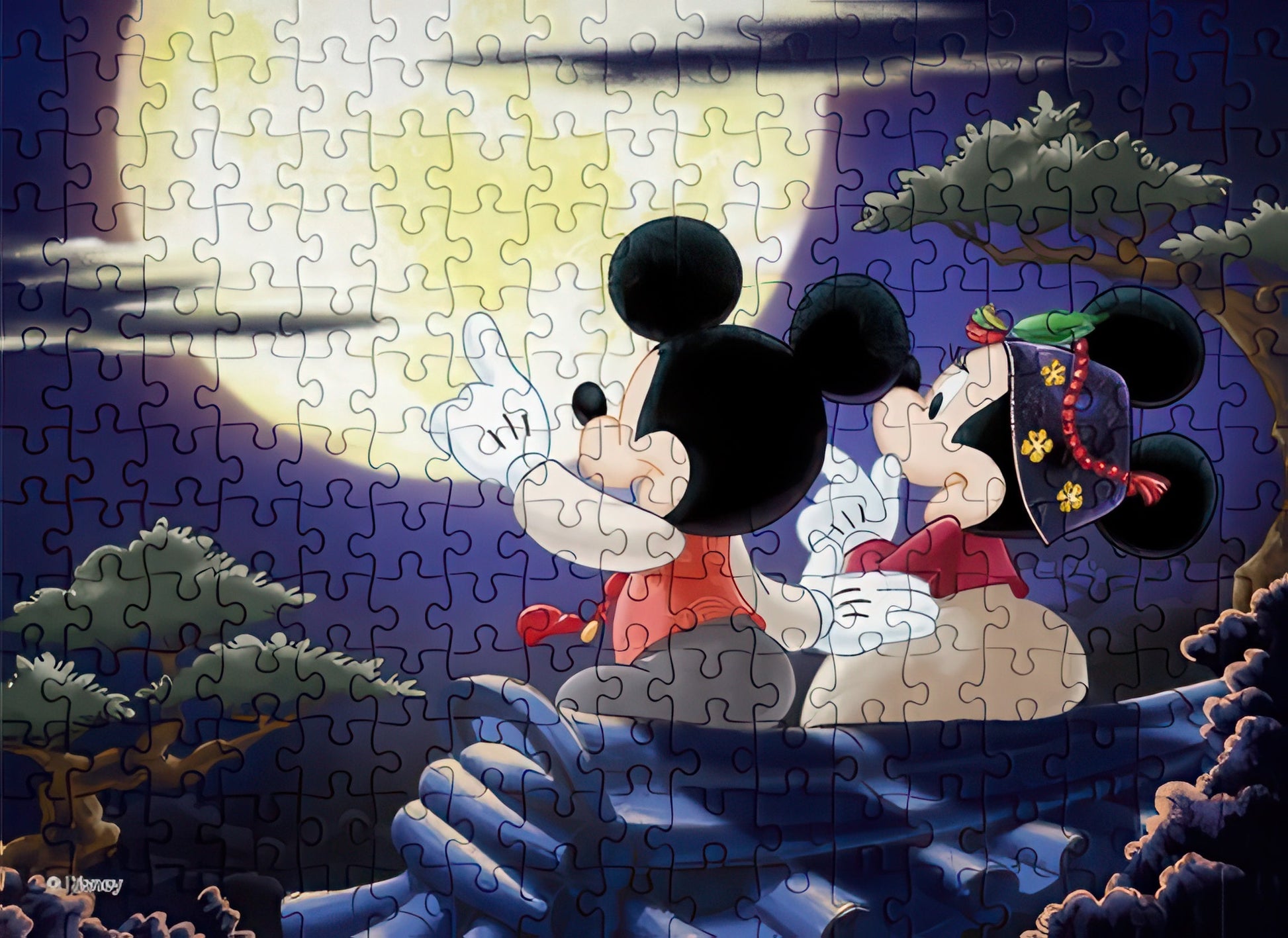 puzzle-life-d549-mickey-friends-mickey-and-minnie-moonlight-night-500-pieces-jigsaw-puzzle