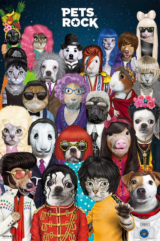 Renoir R-1008-1756　Pets Rock • Pet Stars Party　1008 Pieces Jigsaw Puzzle