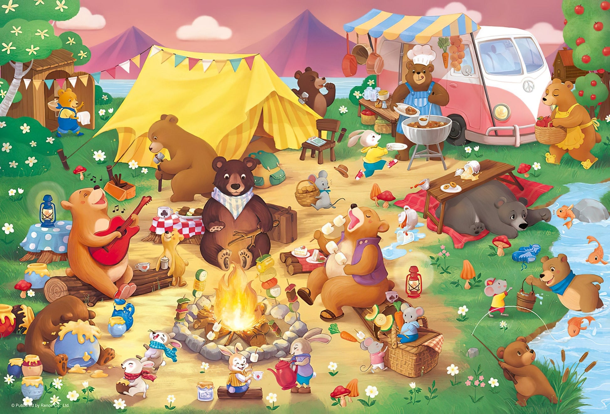 renoir-r-200-1659-bear's-camping-200-pieces-jigsaw-puzzle