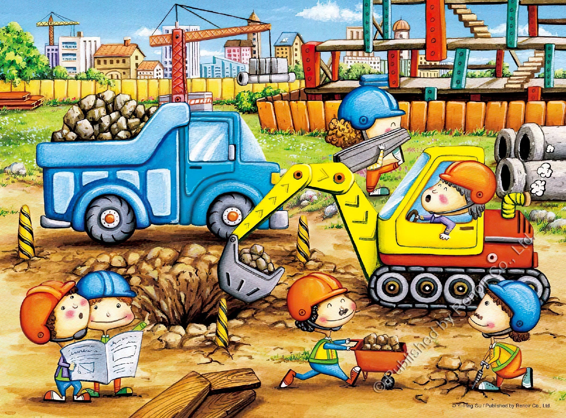 renoir-r-s-049-illustration-site-safety-traffic-safety-96-multipack-jigsaw-puzzle