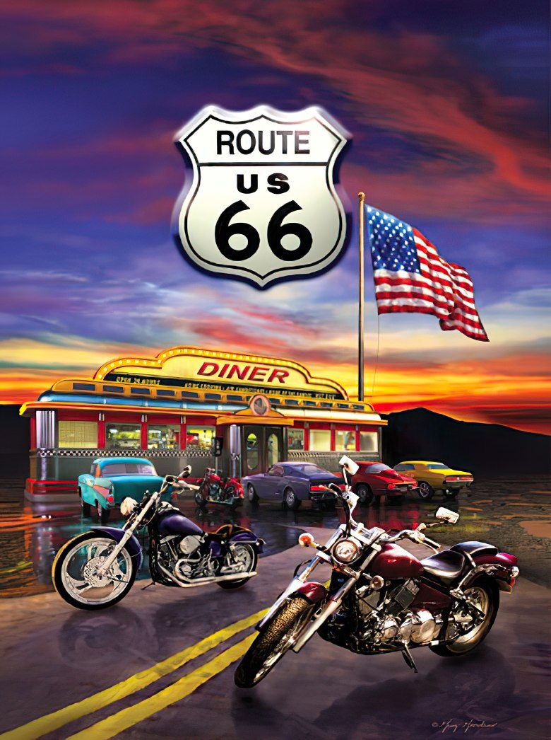 sunsout-37122-illustration-route-66-diner-1000-pieces-jigsaw-puzzle