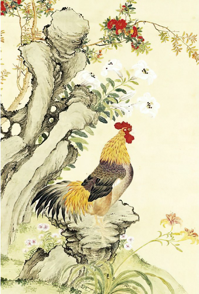 taiwang-tw-126-012-qing-zou-yigui-imitating-song-dynasty-pomegranate-and-rooster-126-pieces-jigsaw-puzzle