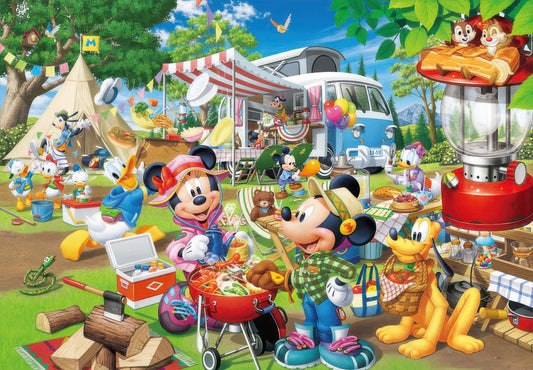 Tenyo D-1000-026　Mickey & Friends • Autocamp with Everyone!　1000 Pieces Jigsaw Puzzle