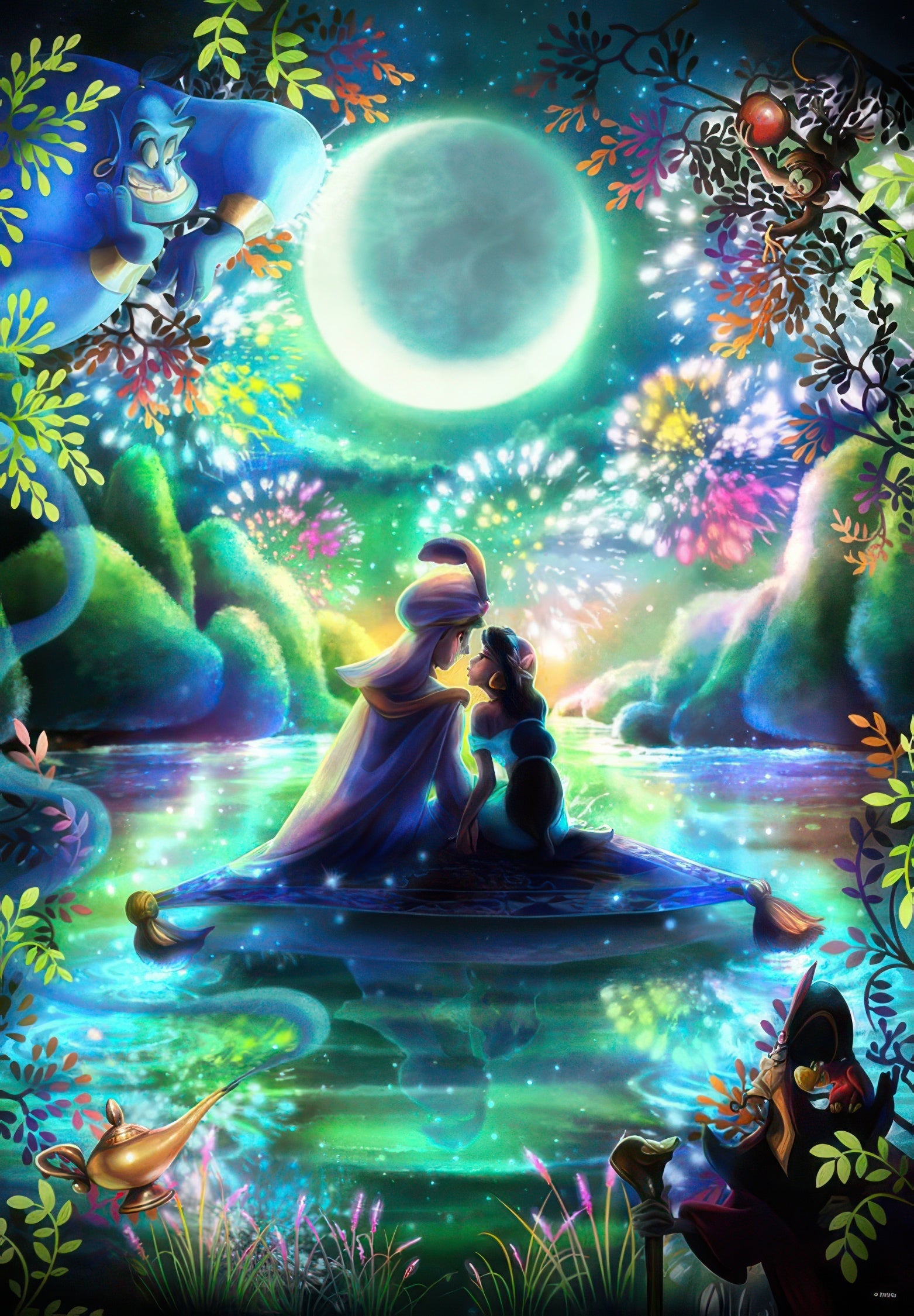 tenyo-d-1000-028-aladdin-silhouette-romance-mutual-feelings-1000-pieces-jigsaw-puzzle