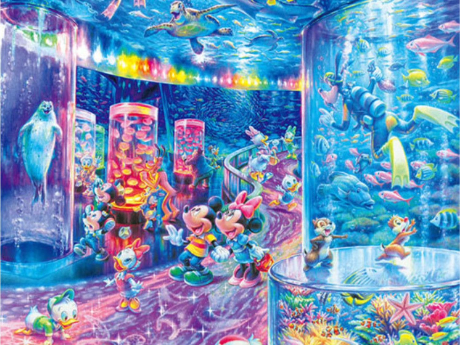 Tenyo • Mickey & Friends • Night Aquarium　1000 PCS　Jigsaw Puzzle
