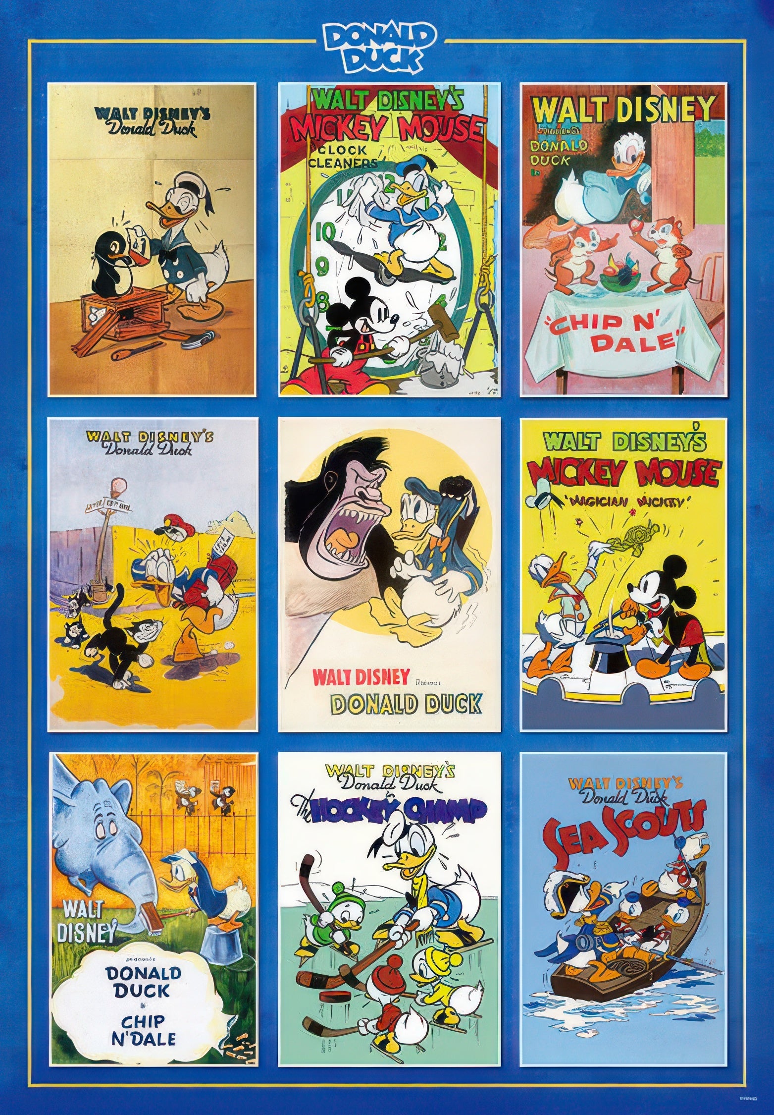 tenyo-d-1000-041-donald-duck-movie-poster-collection-1000-pieces-jigsaw-puzzle