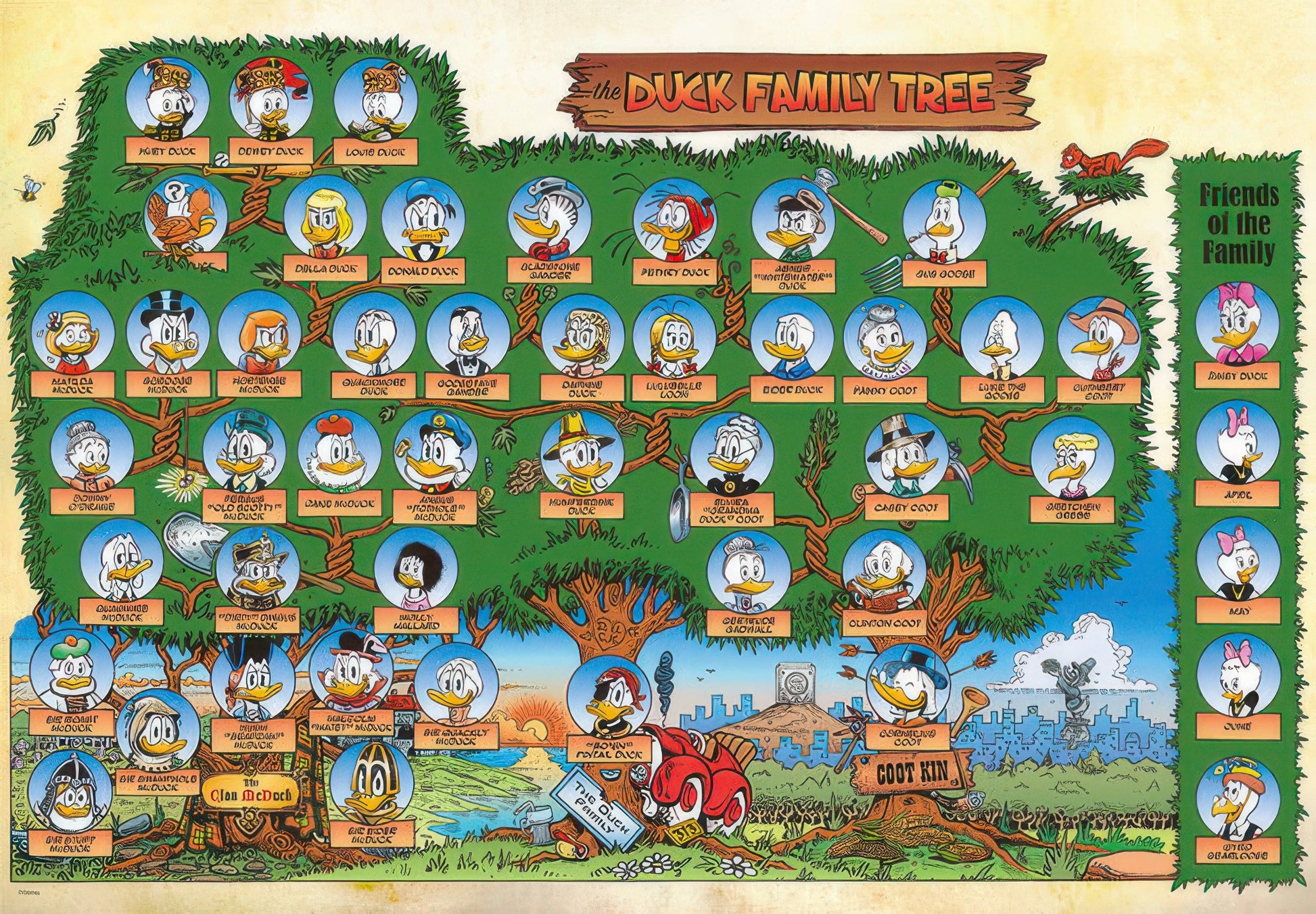 tenyo-d-1000-044-donald-duck-the-duck-family-tree-1000-pieces-jigsaw-puzzle