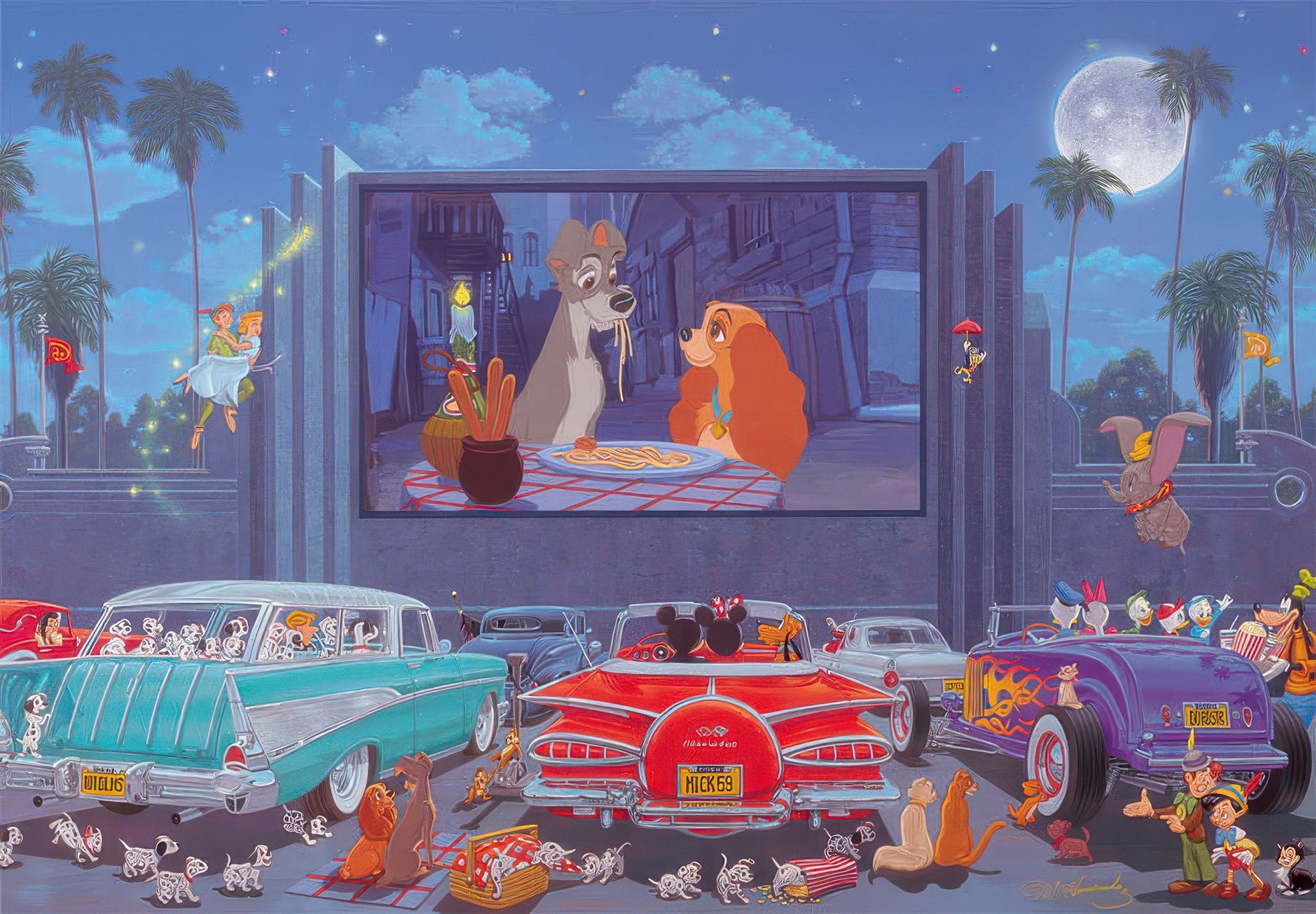 tenyo-d-1000-058-lady-the-tramp-night-at-the-movie-1000-pieces-jigsaw-puzzle