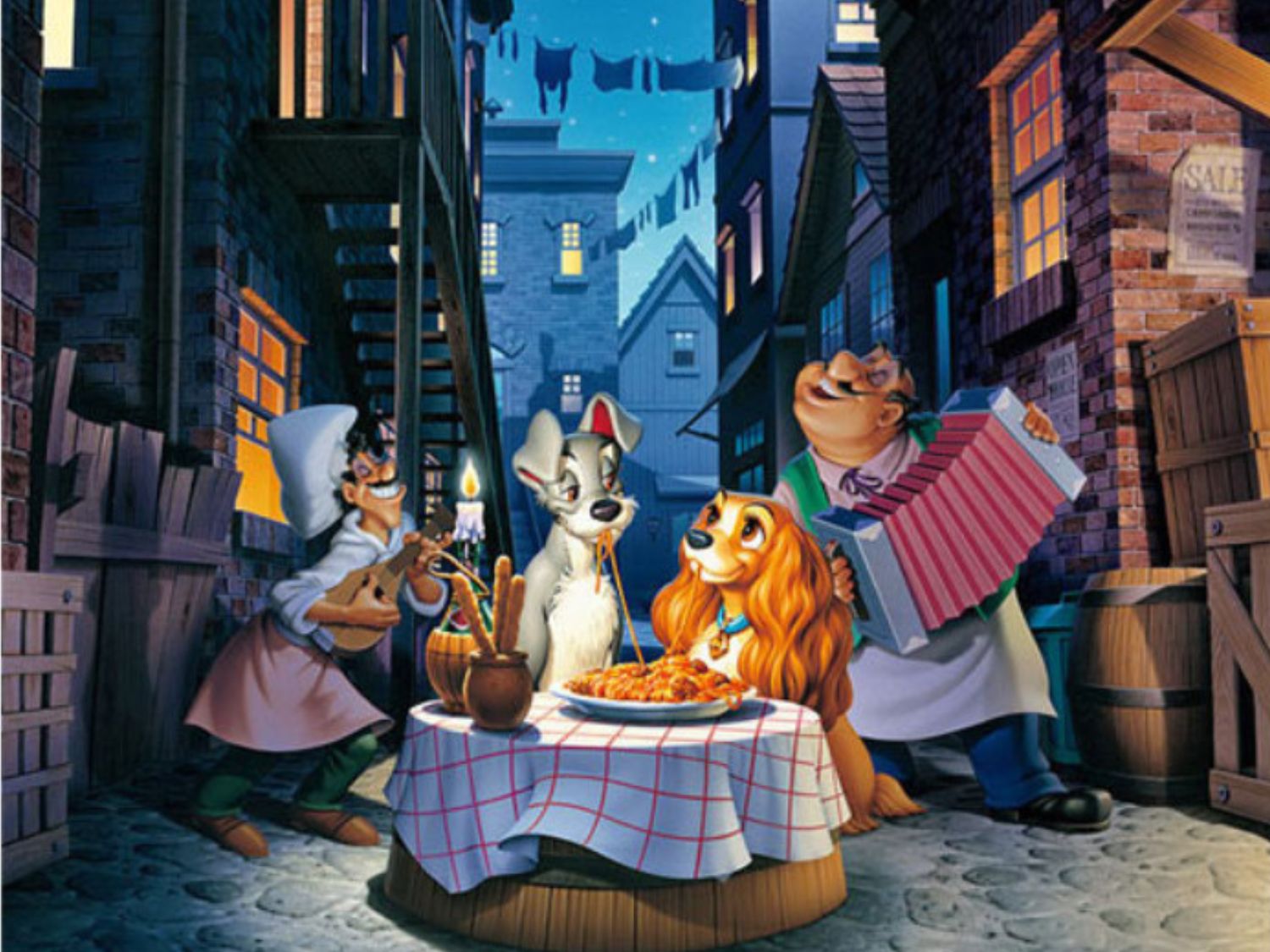 Tenyo • Lady & the Tramp • Moonlight Dinner　1000 PCS　Jigsaw Puzzle