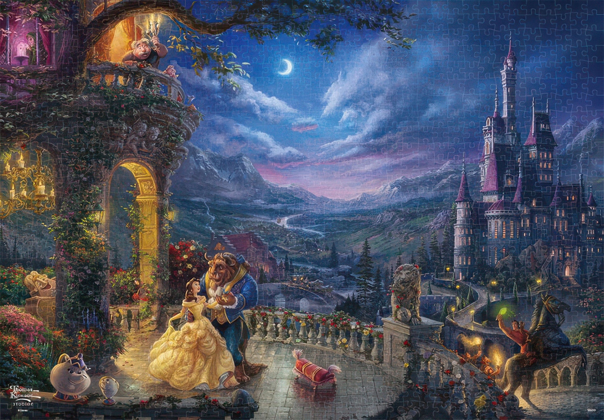 tenyo-d-1000-069-kinkade-beauty-and-the-beast-dancing-in-the-moonlight-1000-pieces-jigsaw-puzzle