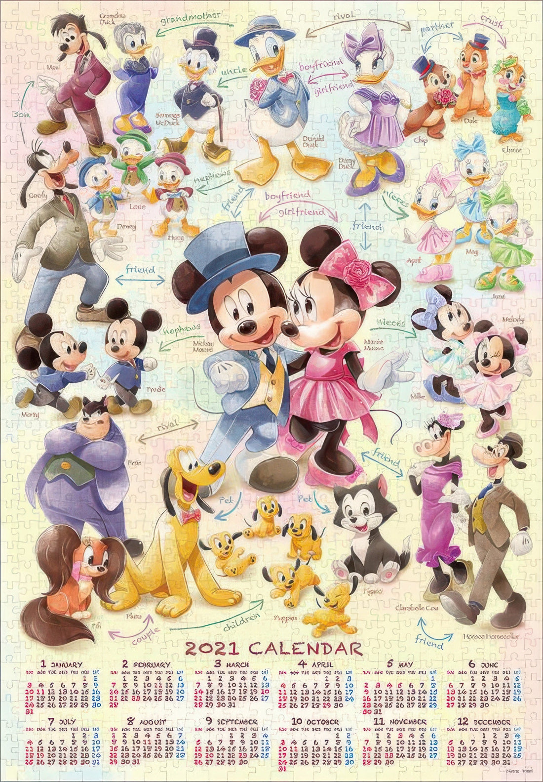 tenyo-d-1000-070-puzzle-calendar-2021-mickey-friends-1000-pieces-jigsaw-puzzle