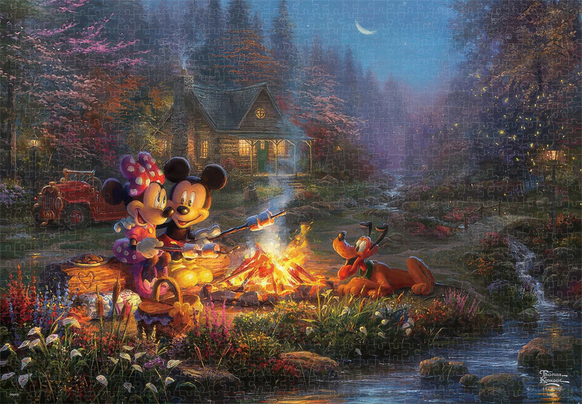 tenyo-d-1000-079-kinkade-mickey-and-minnie-sweetheart-campfire-1000-pieces-jigsaw-puzzle