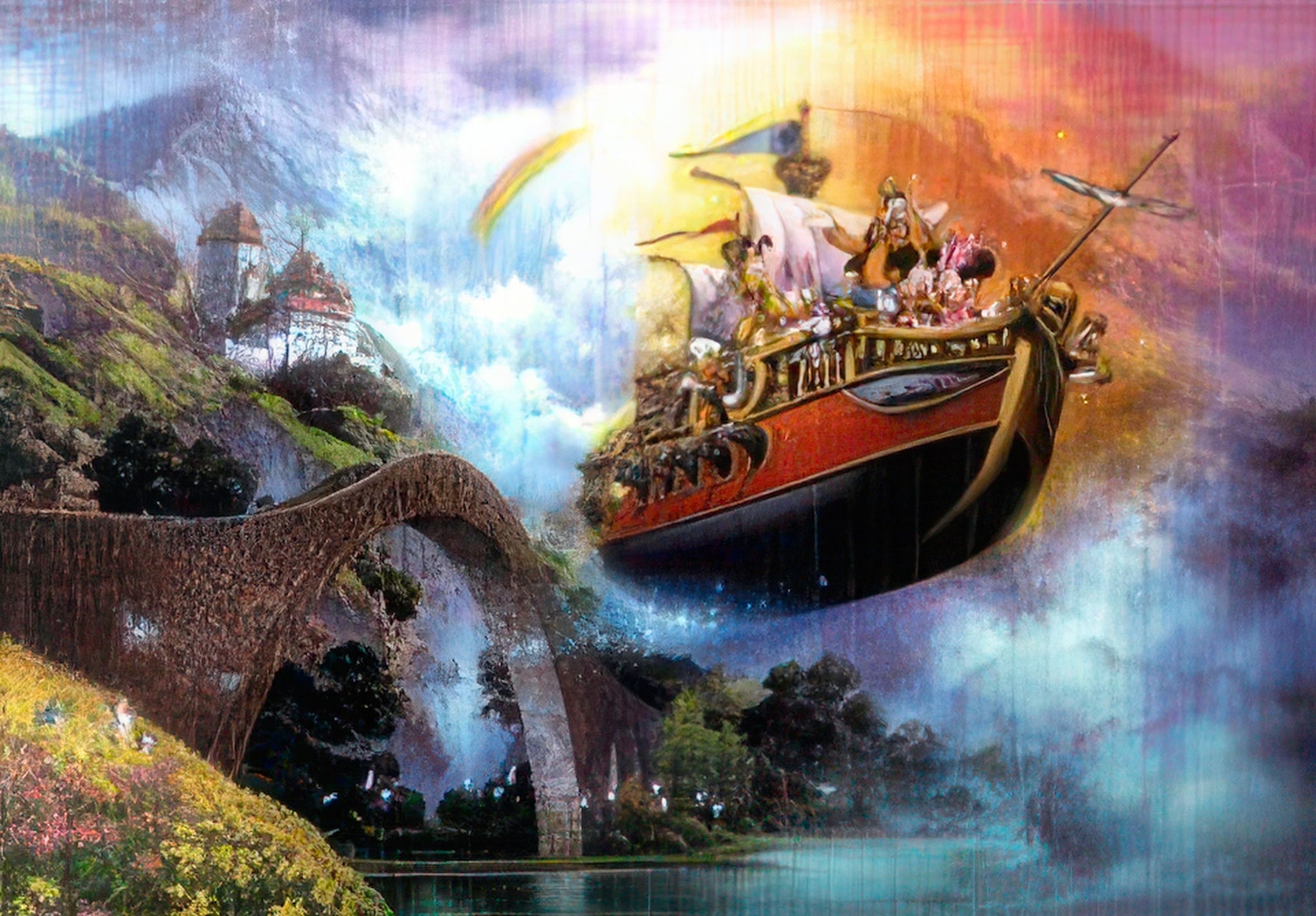 tenyo-d-1000-090-tsuneo-sanda-wonderful-journey-(mickey-&-friends)-1000-pieces-jigsaw-puzzle