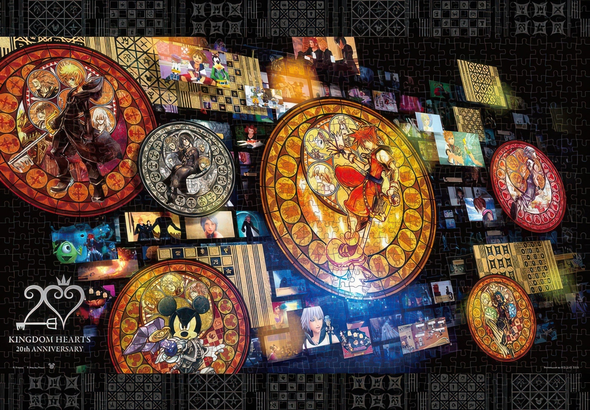 tenyo-d-1000-098-kingdom-hearts-20th-anniversary-stained-glass-1000-pieces-jigsaw-puzzle