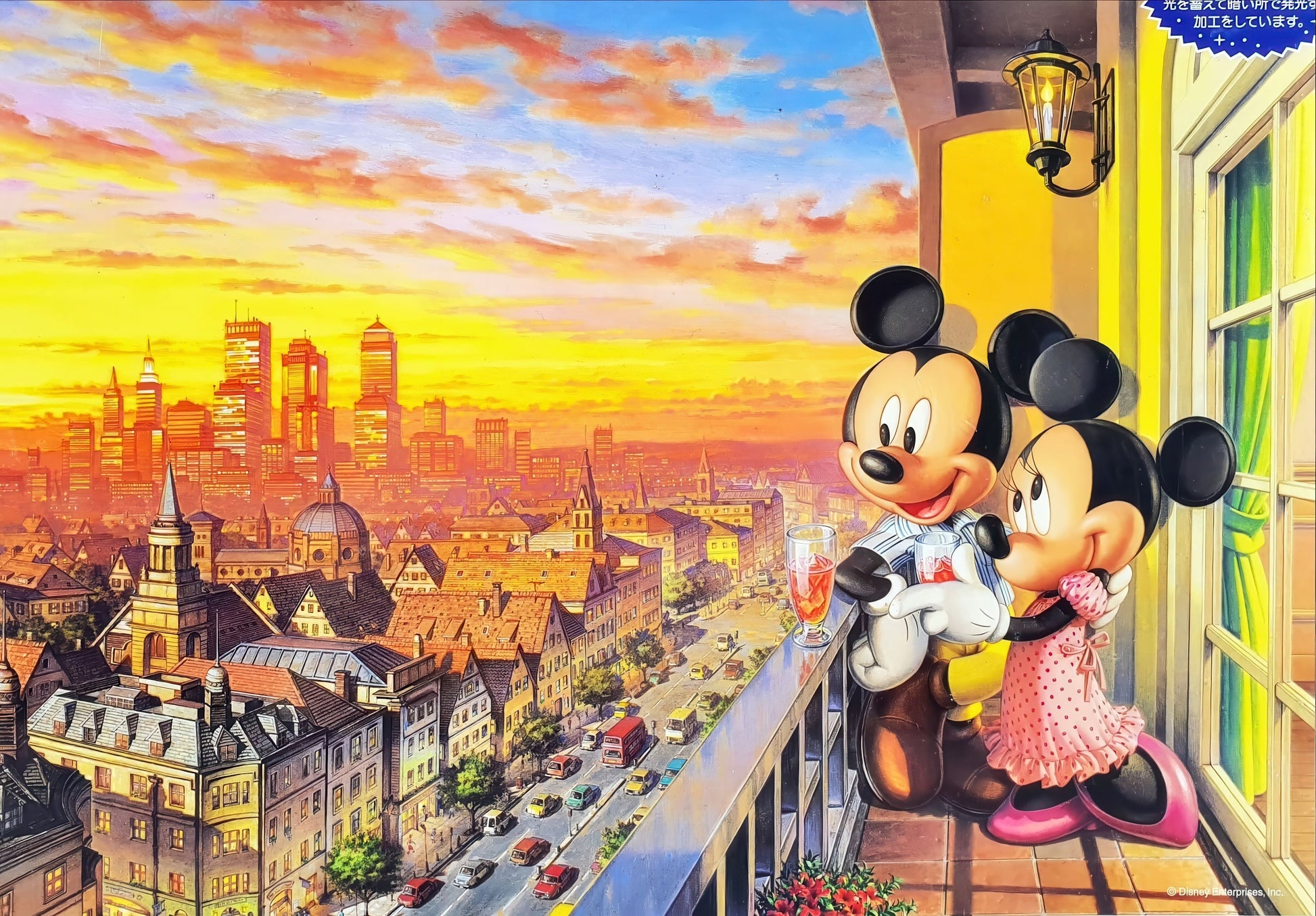 tenyo-d-1000-192-mickey-friends-together-during-sunset-1000-pieces-jigsaw-puzzle