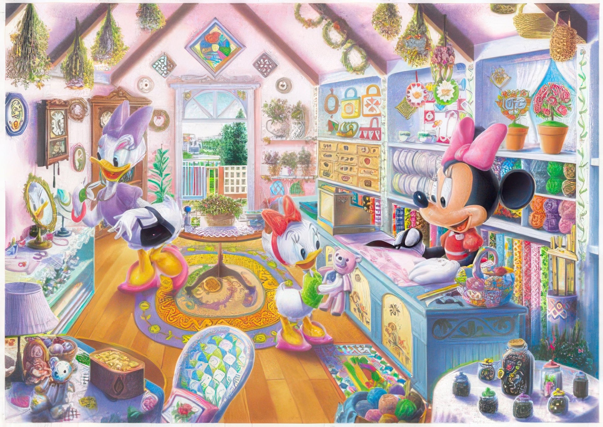 tenyo-d-1000-201-minnie-mouse-lovely-quilt-shop-1000-pieces-jigsaw-puzzle