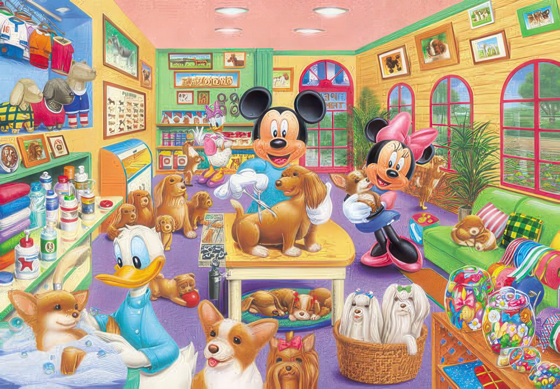 tenyo-d-1000-229-mickey-friends-pet-trimmer-mickey-1000-pieces-jigsaw-puzzle