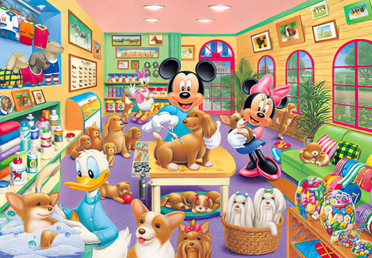 Tenyo • Mickey & Friends • Pet Trimmer Mickey　1000 PCS　Jigsaw Puzzle