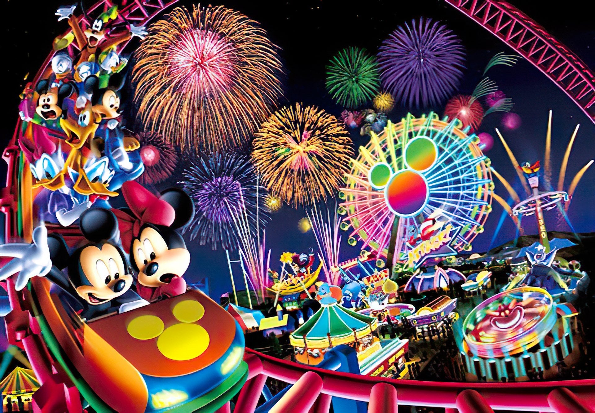 Tenyo • Mickey & Friends • Roller Coaster Memory　1000 PCS　Jigsaw Puzzle