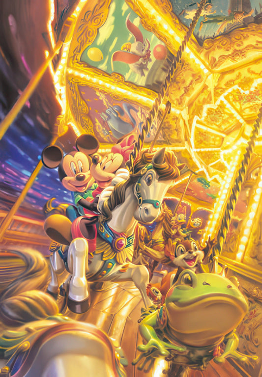 Tenyo D-1000-385　Mickey & Friends • Together on the Merry-go-round　1000 Pieces Jigsaw Puzzle