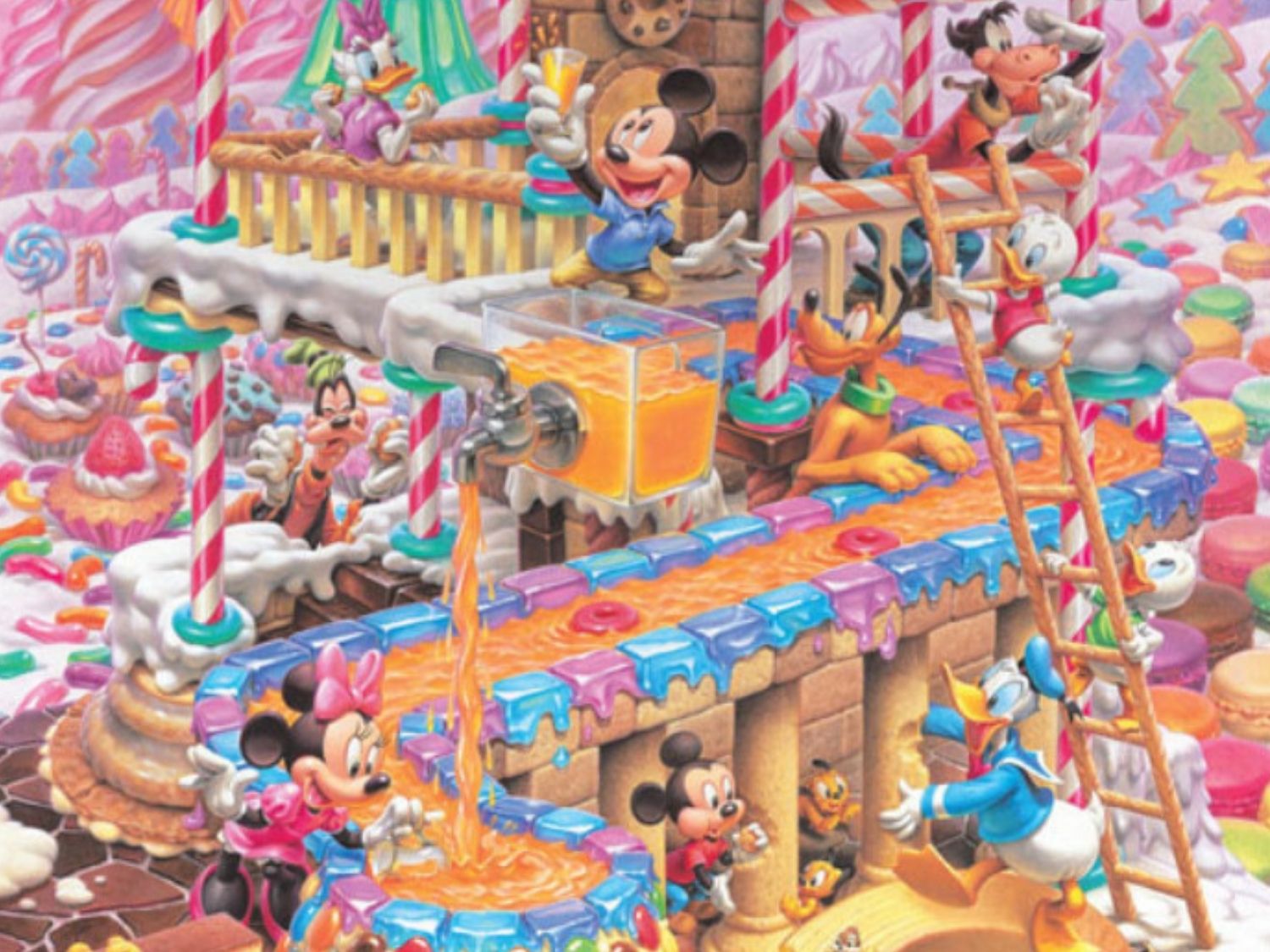 Tenyo • Mickey & Friends • Fun House of Sweets　1000 PCS　Jigsaw Puzzle