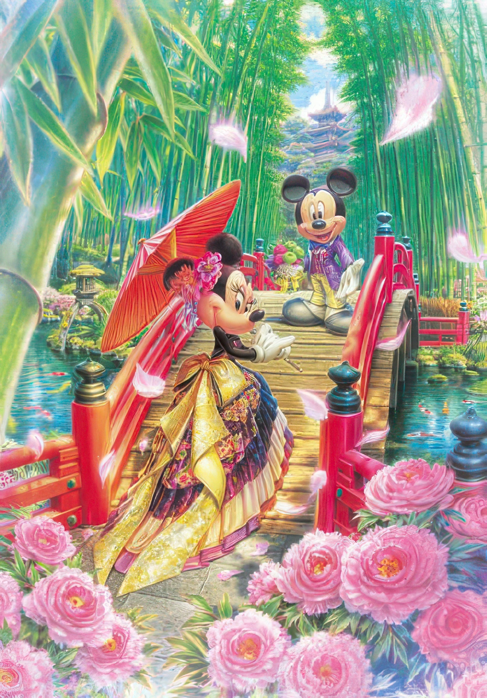 tenyo-d-1000-451-mickey-friends-minnie-s-modern-wedding-1000-pieces-jigsaw-puzzle