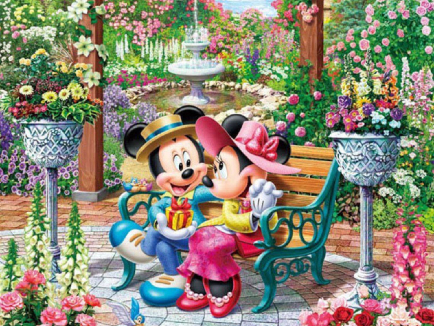 Tenyo • Mickey & Minnie • Royal Garden of Love　1000 PCS　Jigsaw Puzzle