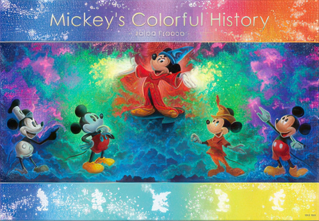 tenyo-d-1000-861-mickey's-colorful-history-(mickey)-1000-pieces-jigsaw-puzzle