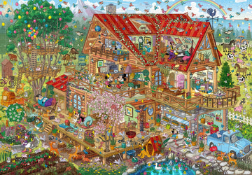 tenyo-d-1000-866-a-lively-log-cabin-(mickey-&-friends)-1000-pieces-jigsaw-puzzle