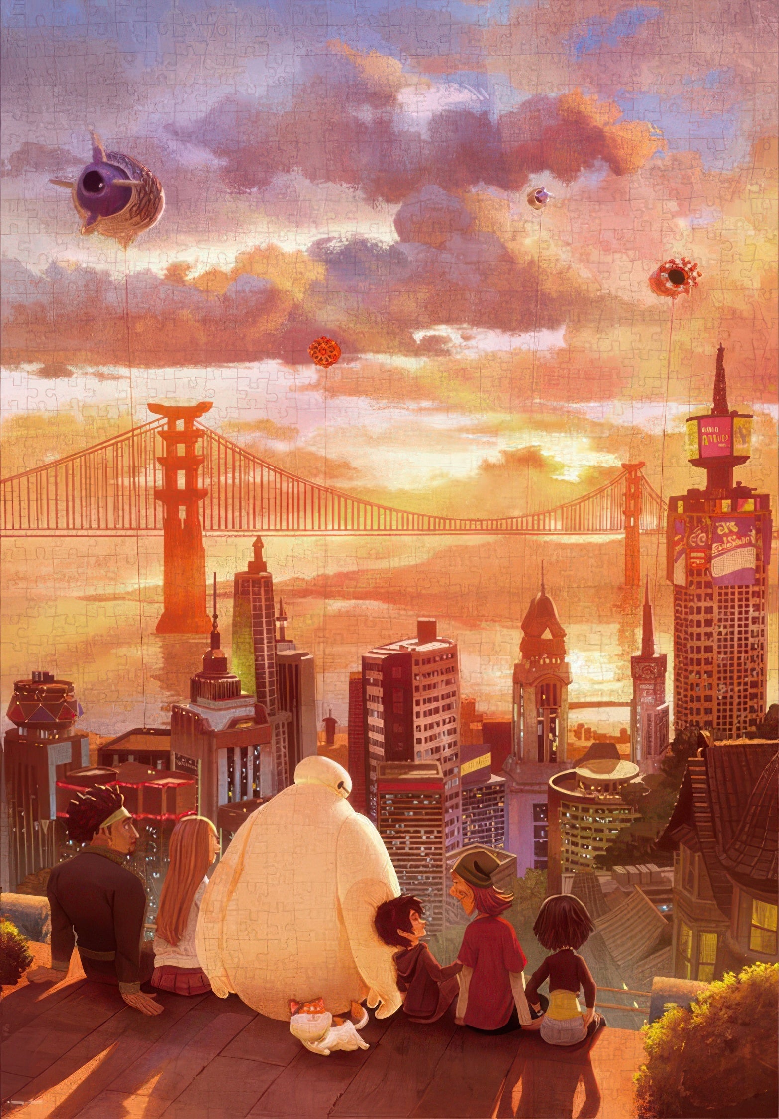 tenyo-d-1000-879-big-hero-6-one-day-at-sunset-memory-of-the-sunset-1000-pieces-jigsaw-puzzle