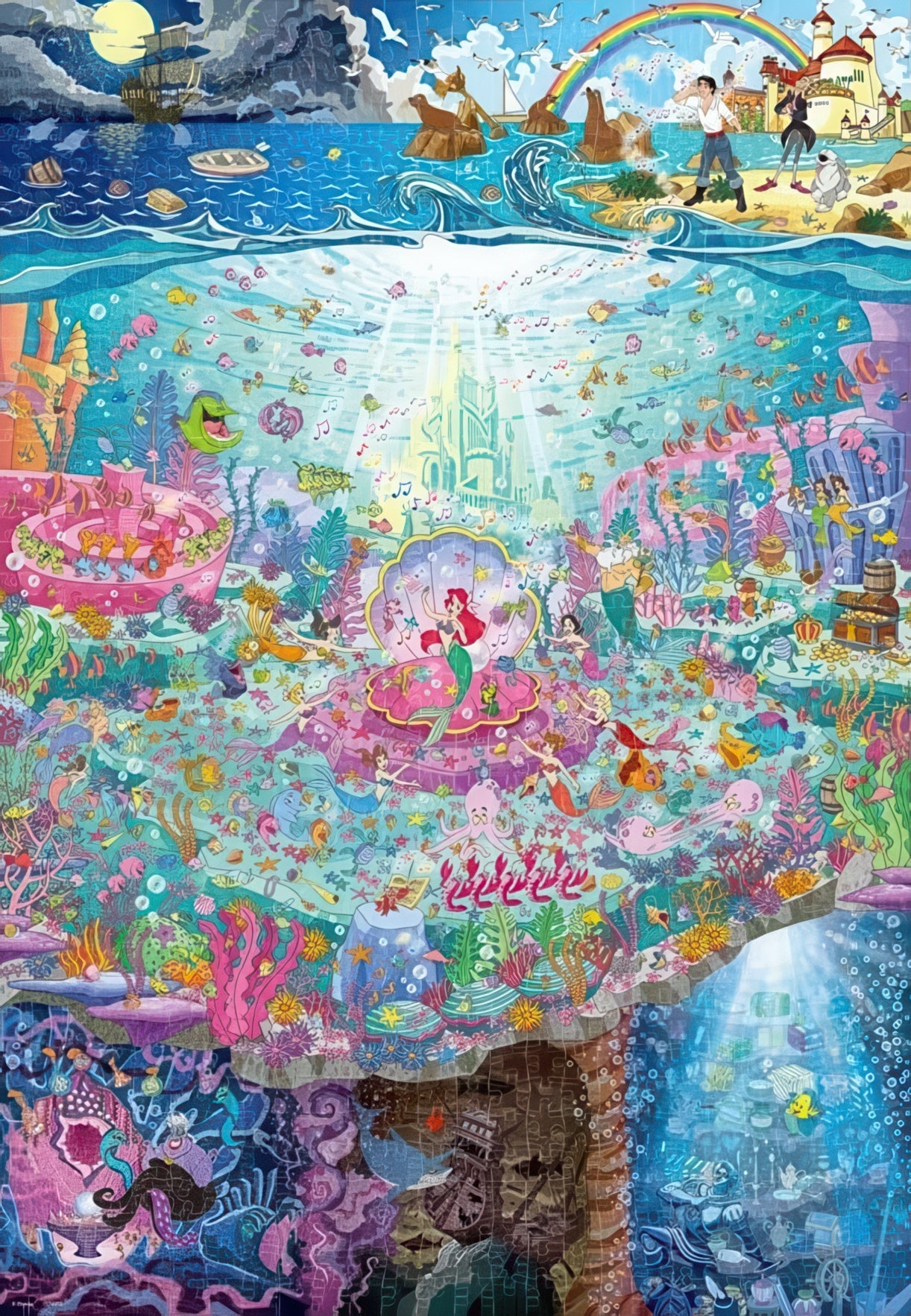 tenyo-d-1000-884-disney-where's-that?-series-concert-under-the-sea-(the-little-mermaid)-1000-pieces-jigsaw-puzzle