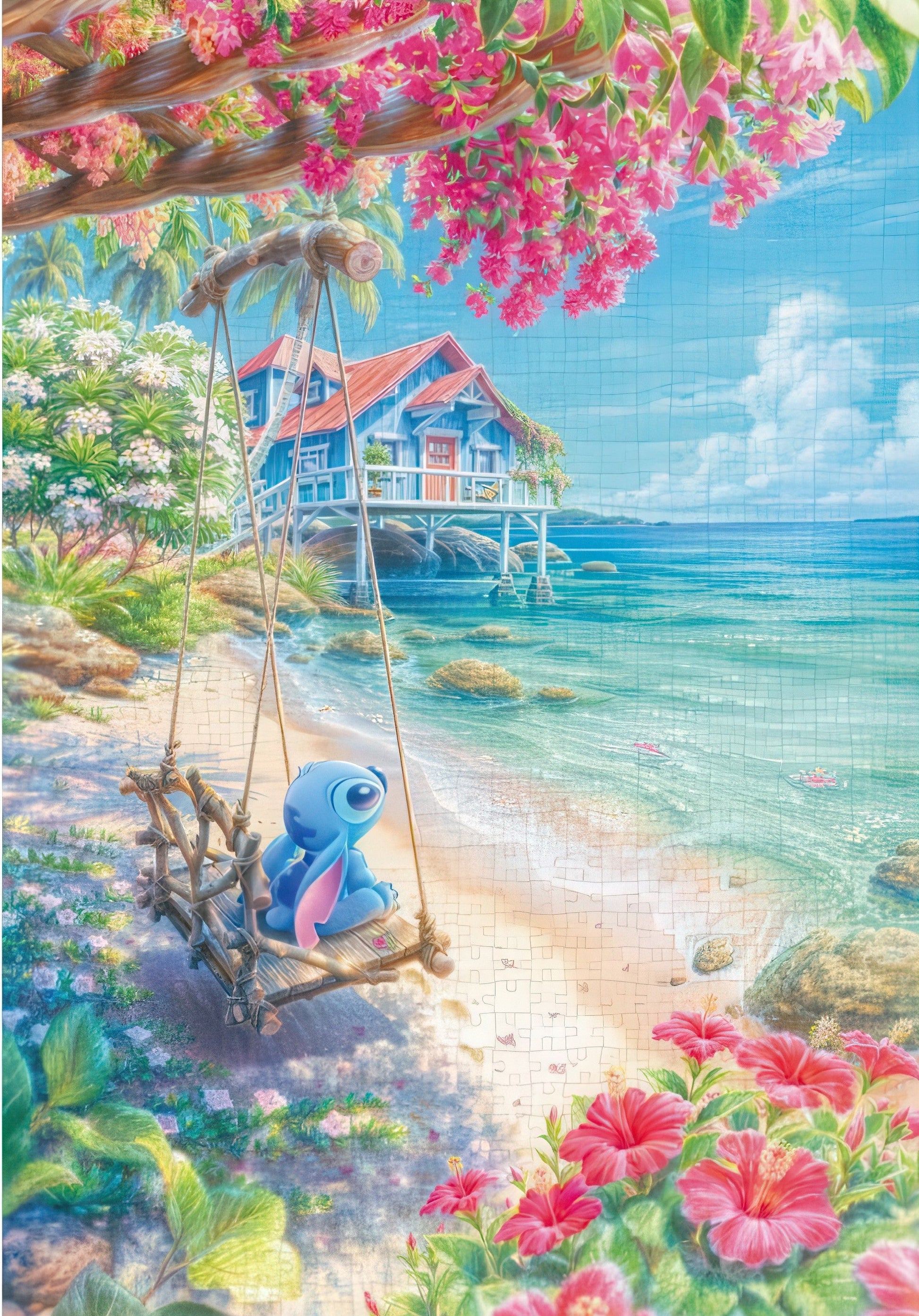 tenyo-d-1000-898-stitch-loco-beach-1000-pieces-jigsaw-puzzle