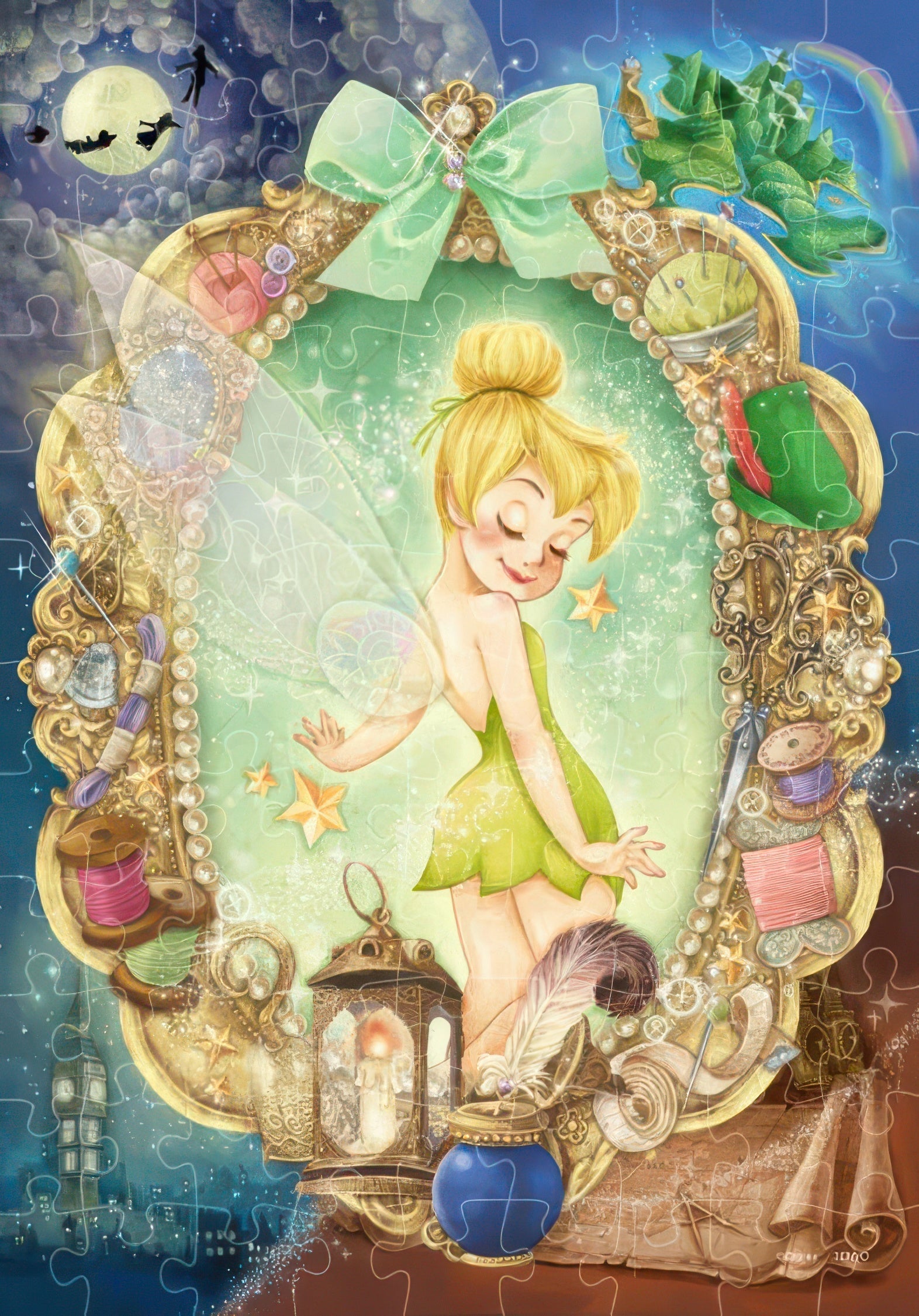 tenyo-d-108-040-a-fairy's-grooming-(tinker-bell)-108-pieces-jigsaw-puzzle