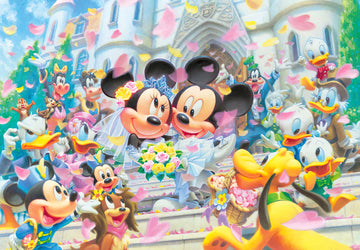 Tenyo • Mickey & Minnie • Flower Shower Dream　108 PCS　Jigsaw Puzzle