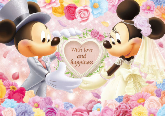 Tenyo D-200-895　Mickey & Friends • With Love and Happiness　200 Pieces Photo Frame Puzzle