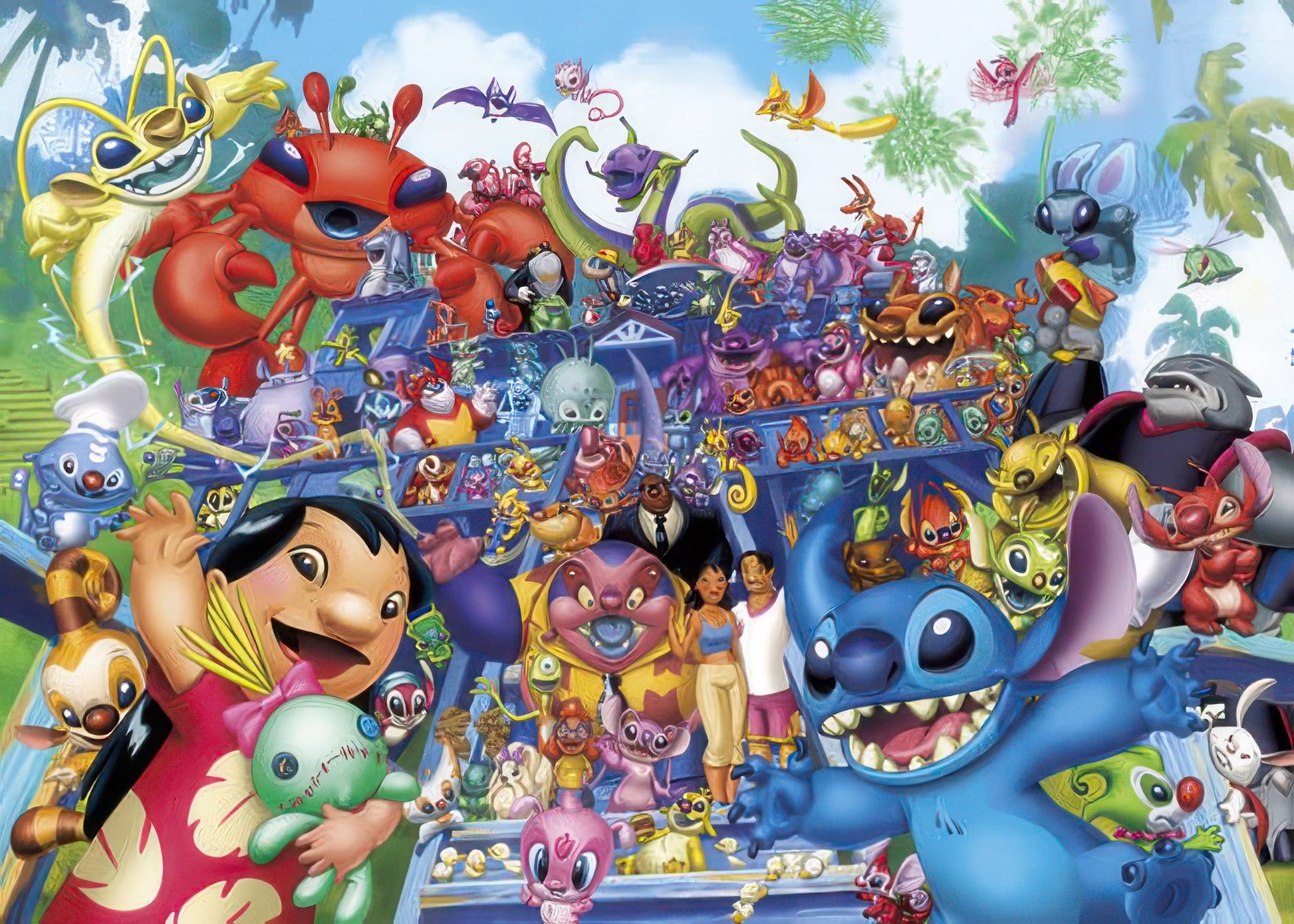 tenyo-d-2000-546-lilo-stitch-ohana-gather-2000-pieces-jigsaw-puzzle