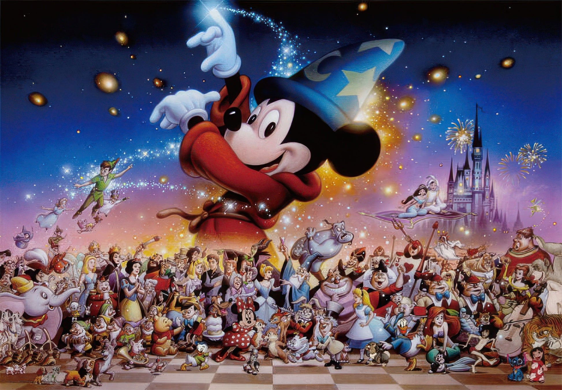 tenyo-d-2000-613-tsuneo-sanda-mickey's-party-2000-pieces-jigsaw-puzzle